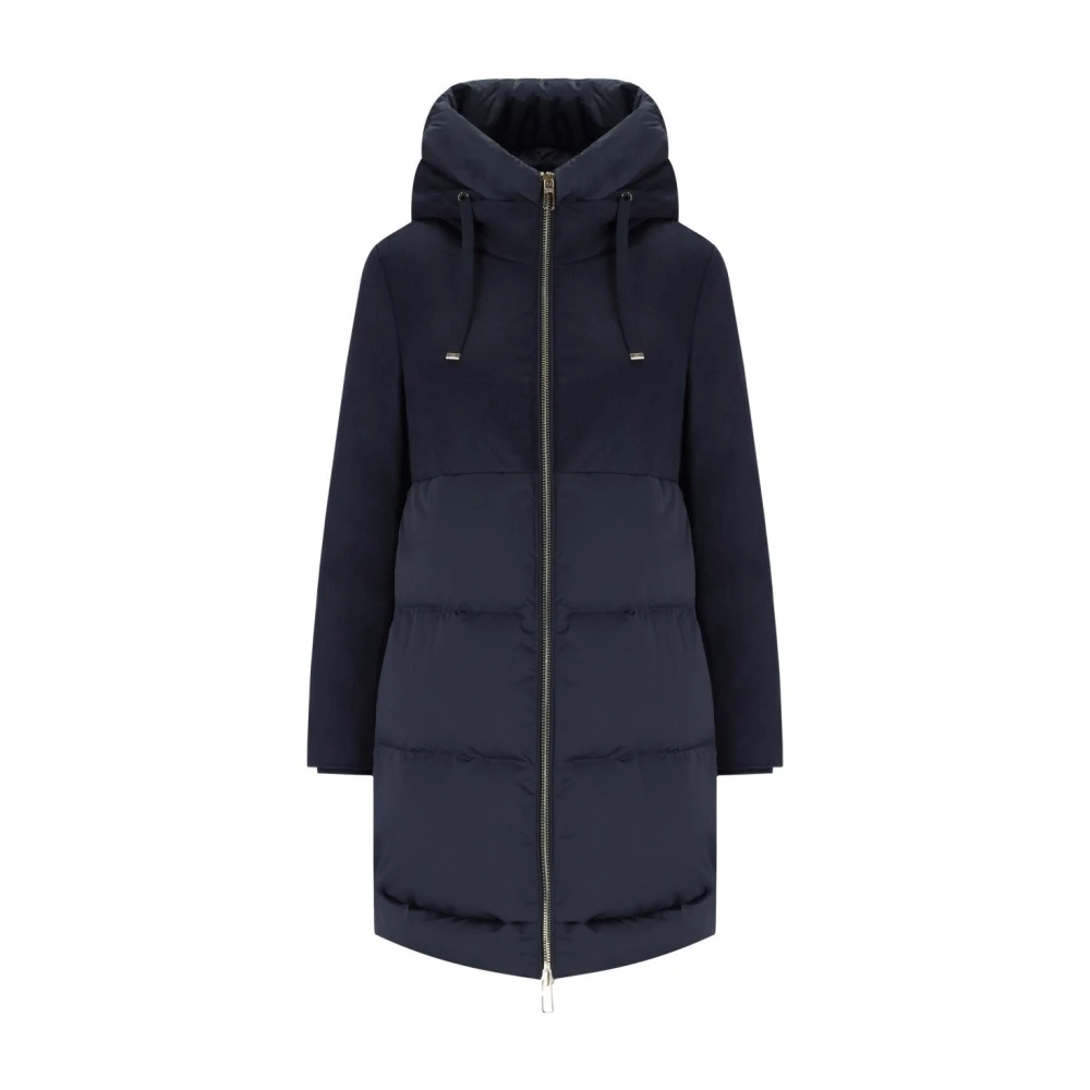 Duno Blauwe Gewatteerde Hoodiejas Blue Dames