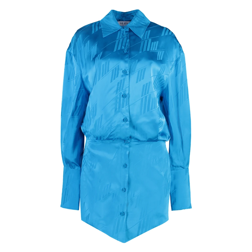 The Attico Klassieke Viscose Overhemdjurk Blue Dames