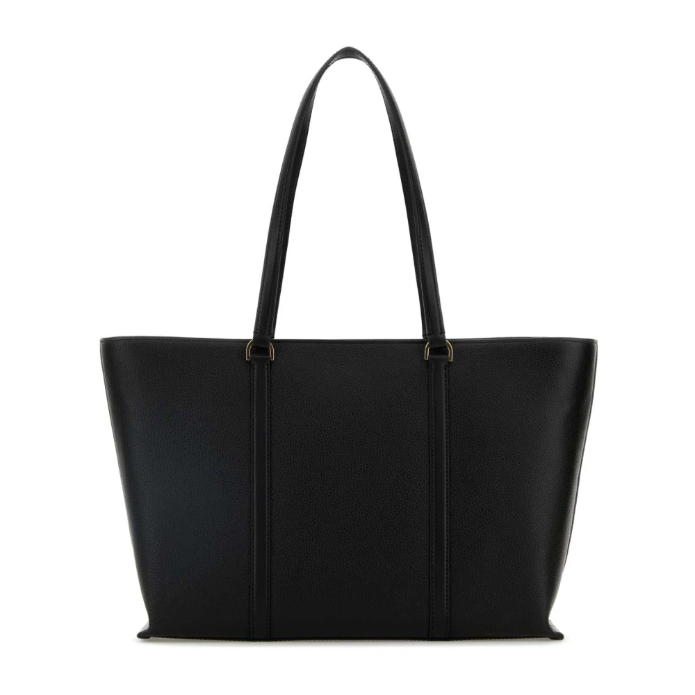 Michael Kors Stijlvolle zwarte leren winkeltas Black Dames