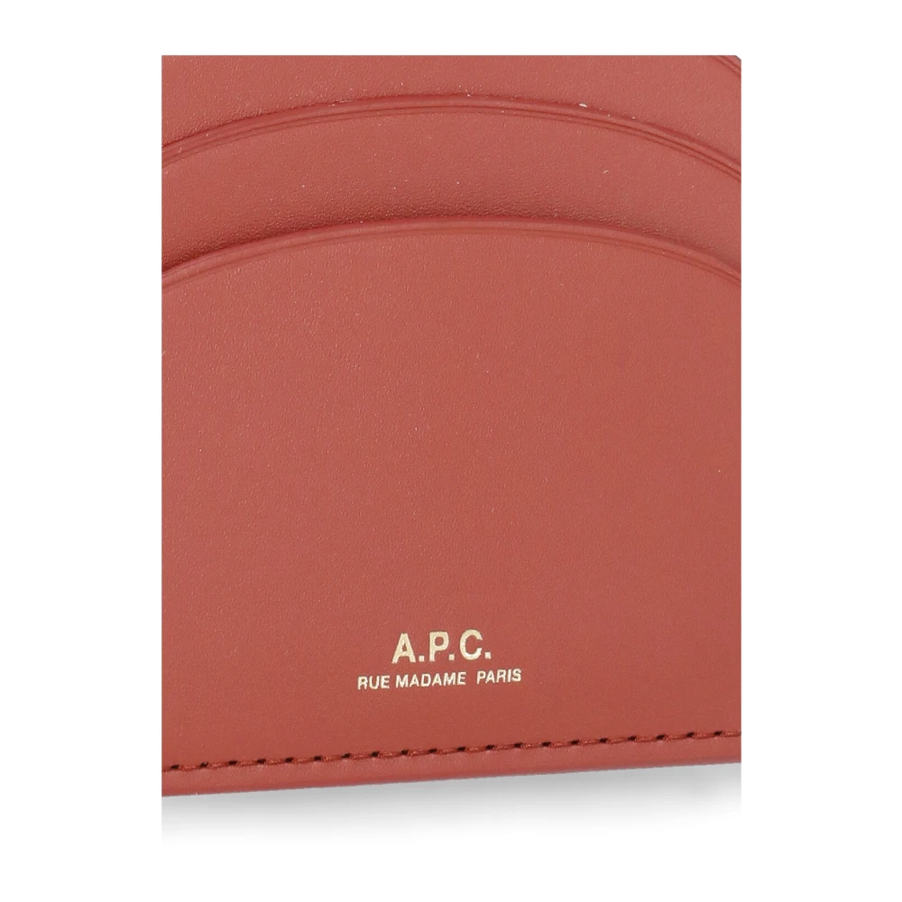 A.p.c. Rode Leren Kaarthouder voor Vrouw Red Dames