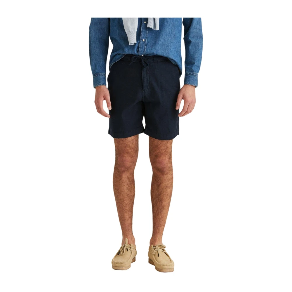 Blå Morris Stockholm Fenix Linen Shorts Shorts