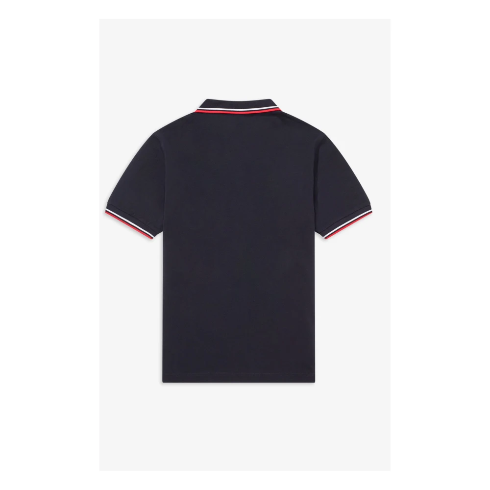 Fred Perry Slim Fit Twin Tipped Polo Navy White Red Blue Heren
