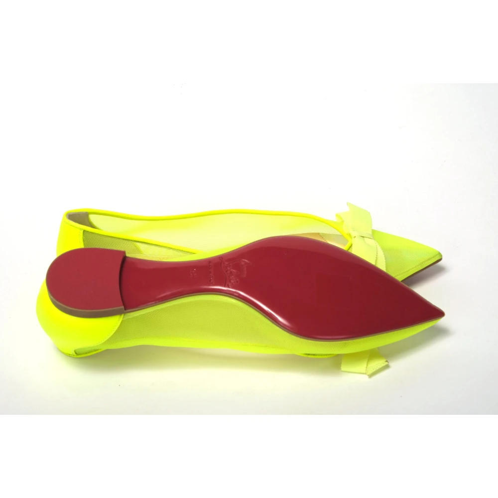 Christian Louboutin Fluro Gele Platte Puntige Schoen Yellow Dames