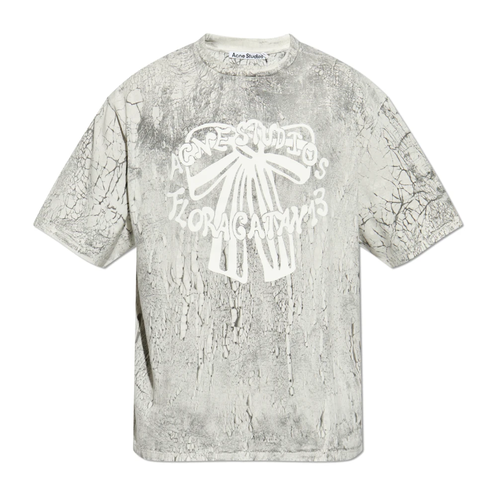 Acne Studios Zwarte T-shirts & Polo's voor mannen Gray Heren