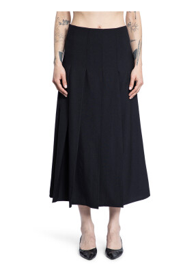 black-pleated-asymmetric-wool-skirt