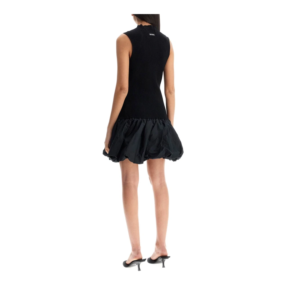 Rotate Birger Christensen Racer Cut Knit Jurk Black Dames