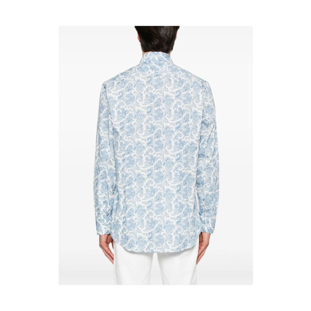 ETRO Blauwe Knoopshirt Lange Mouwen Blue Heren