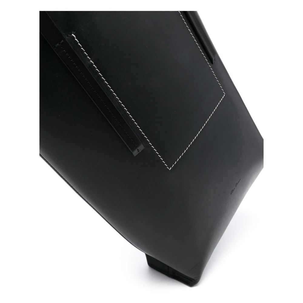 Rick Owens Casual Zwarte Leren Tote Bag Black Dames