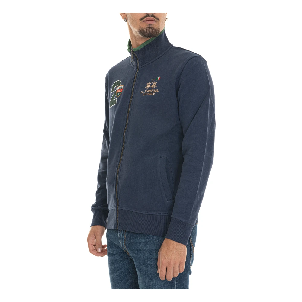 LA MARTINA Zenio Livigno Sweatshirt met Ritssluiting Blue Heren
