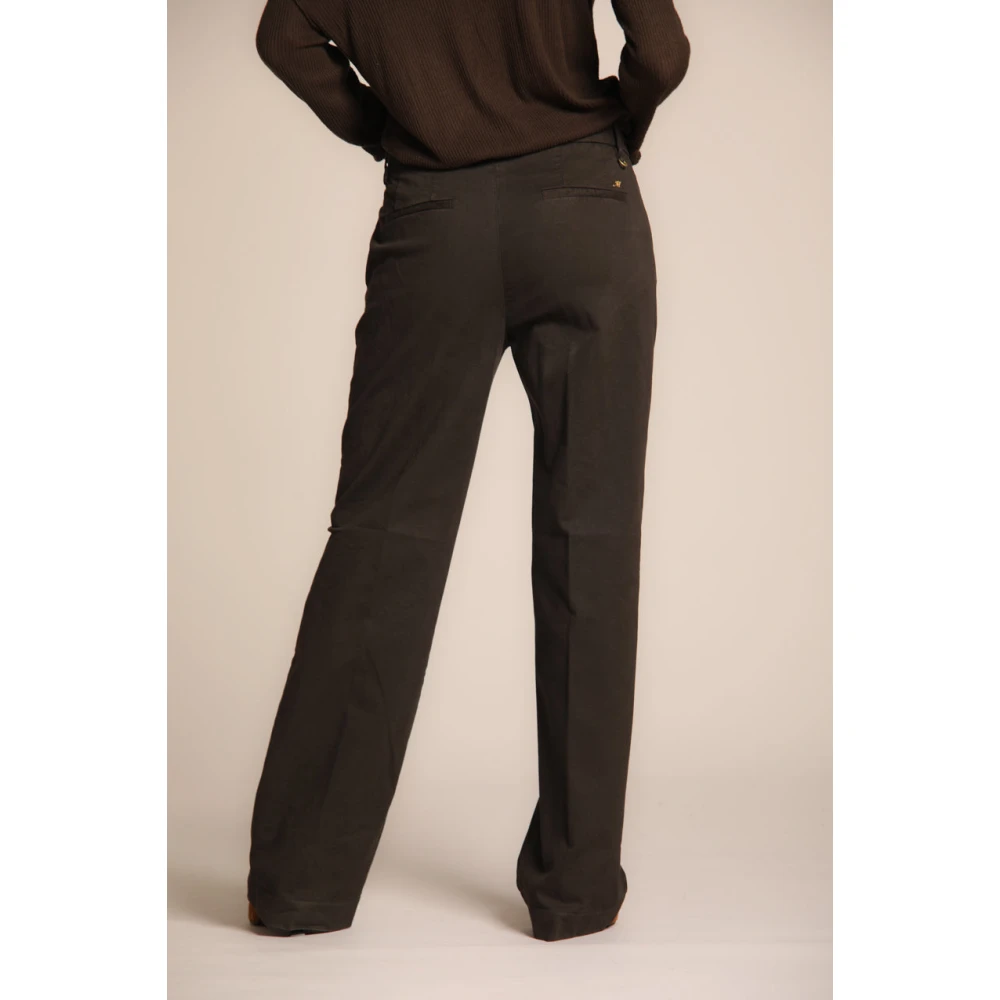 Mason's Rechte Dames Chino Broek in Gabardine Brown Dames