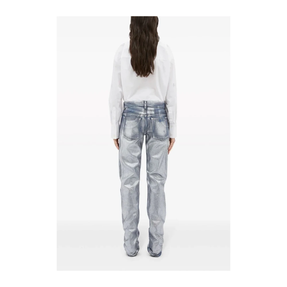 Msgm Blauwe Katoenen Broek voor Vrouwen Blue Dames
