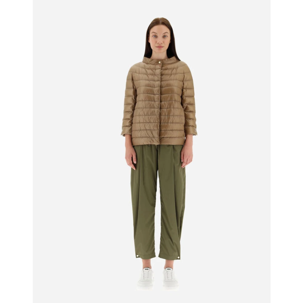 Herno Ultralichte Camel Nylon Jas Brown Dames