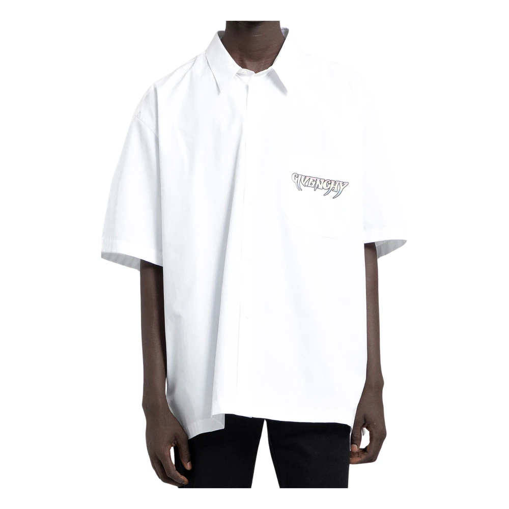 Givenchy Zomer Tour Bedrukt Overhemd White Heren