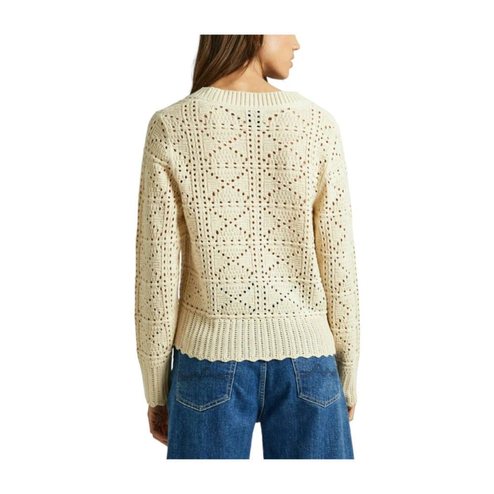 Pepe Jeans Elegante Cardigan met knoopsluiting Beige Dames