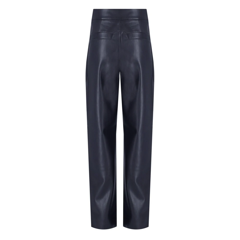 Essentiel Antwerp Navy Blauwe Imitatie Leren Cargo Broek Blue Dames