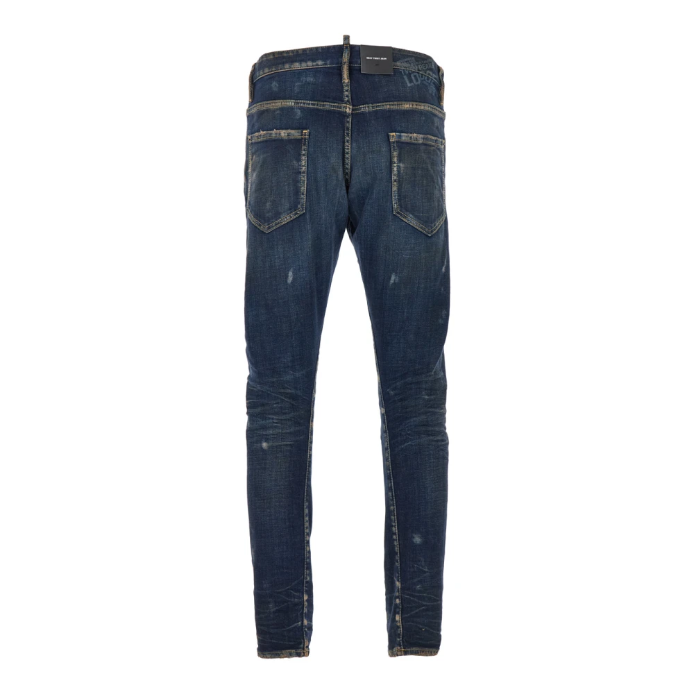 Dsquared2 Blauwe Ripped Jeans Regular Fit Blue Heren