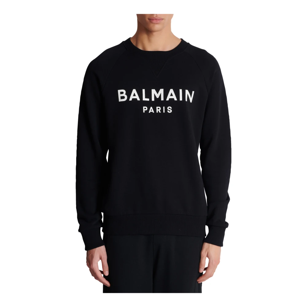 Balmain Paris bedrukte sweatshirt Black Heren