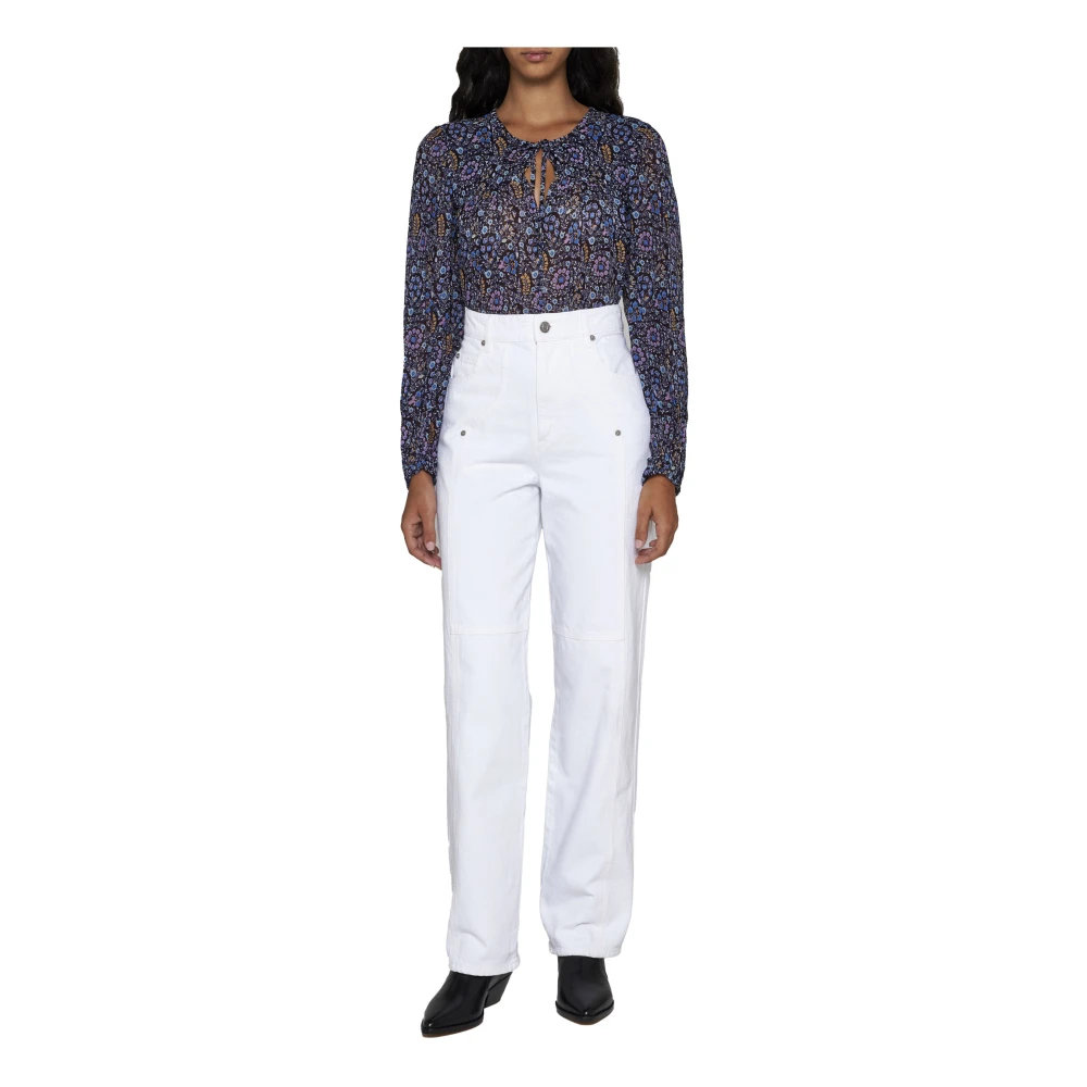 Isabel Marant Étoile Witte Straight-Leg Katoenen Jeans White Dames
