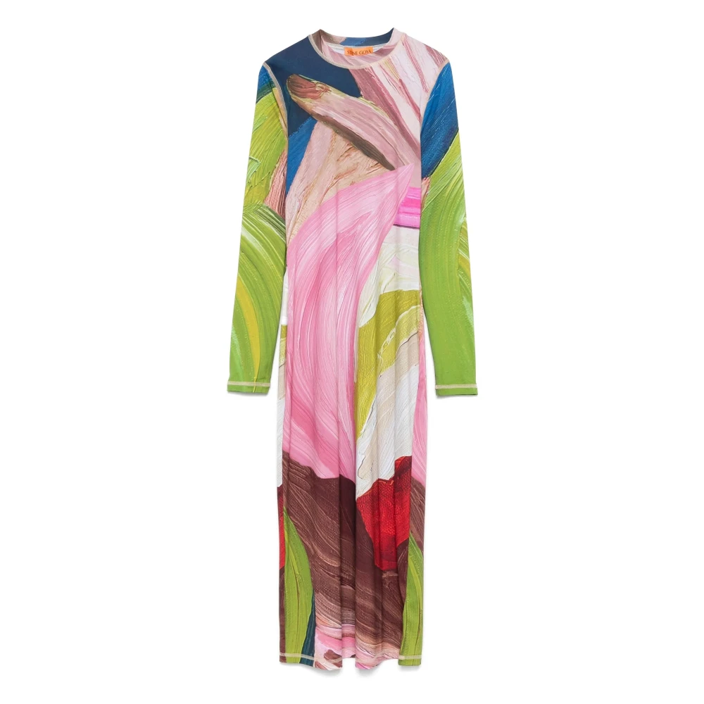 Stine Goya Bloemenprint Jersey Midi Jurk Multicolor Dames