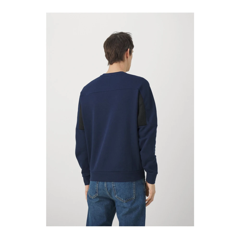 Emporio Armani EA7 Regular Fit Katoenen Trui Blauw Blue Heren
