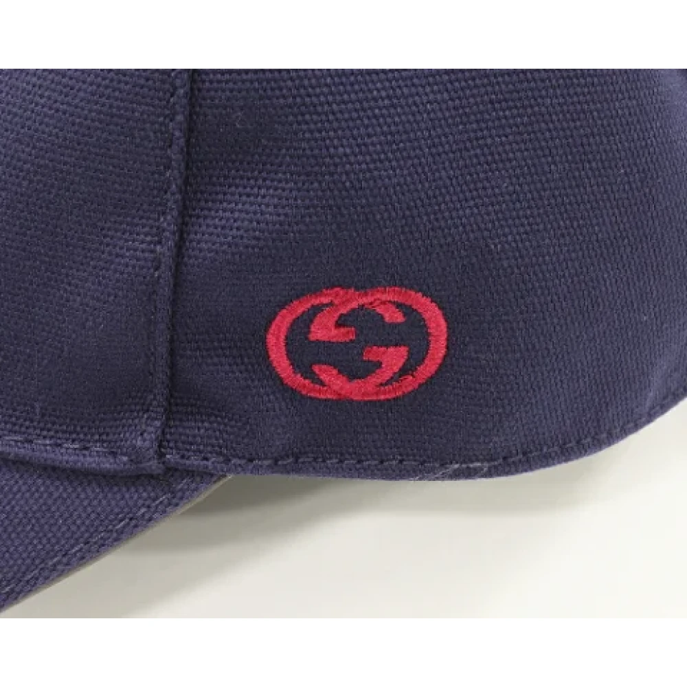 Gucci Vintage Pre-owned Canvas hats Blue Dames