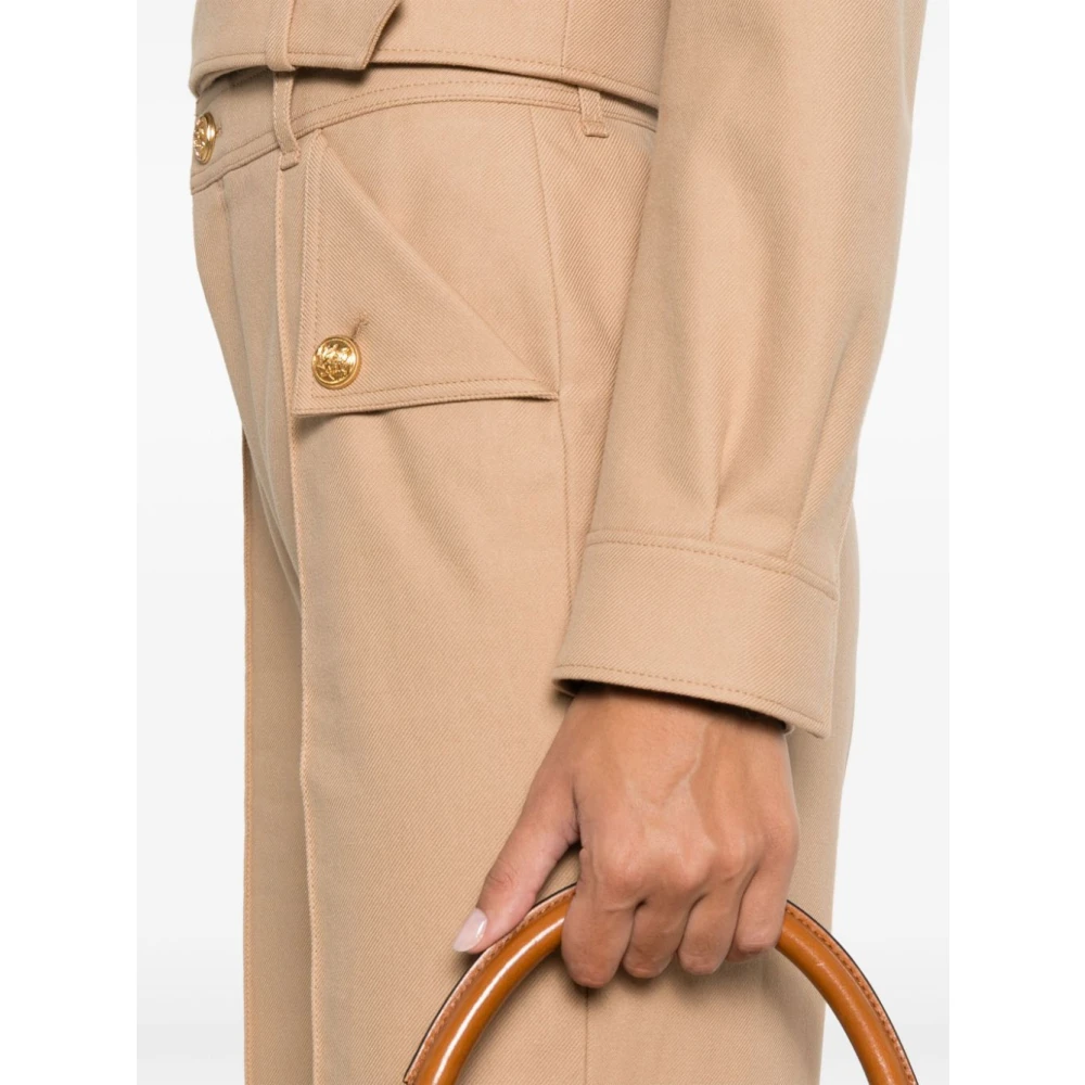 Chloé Camel Straight Leg Broek Brown Dames