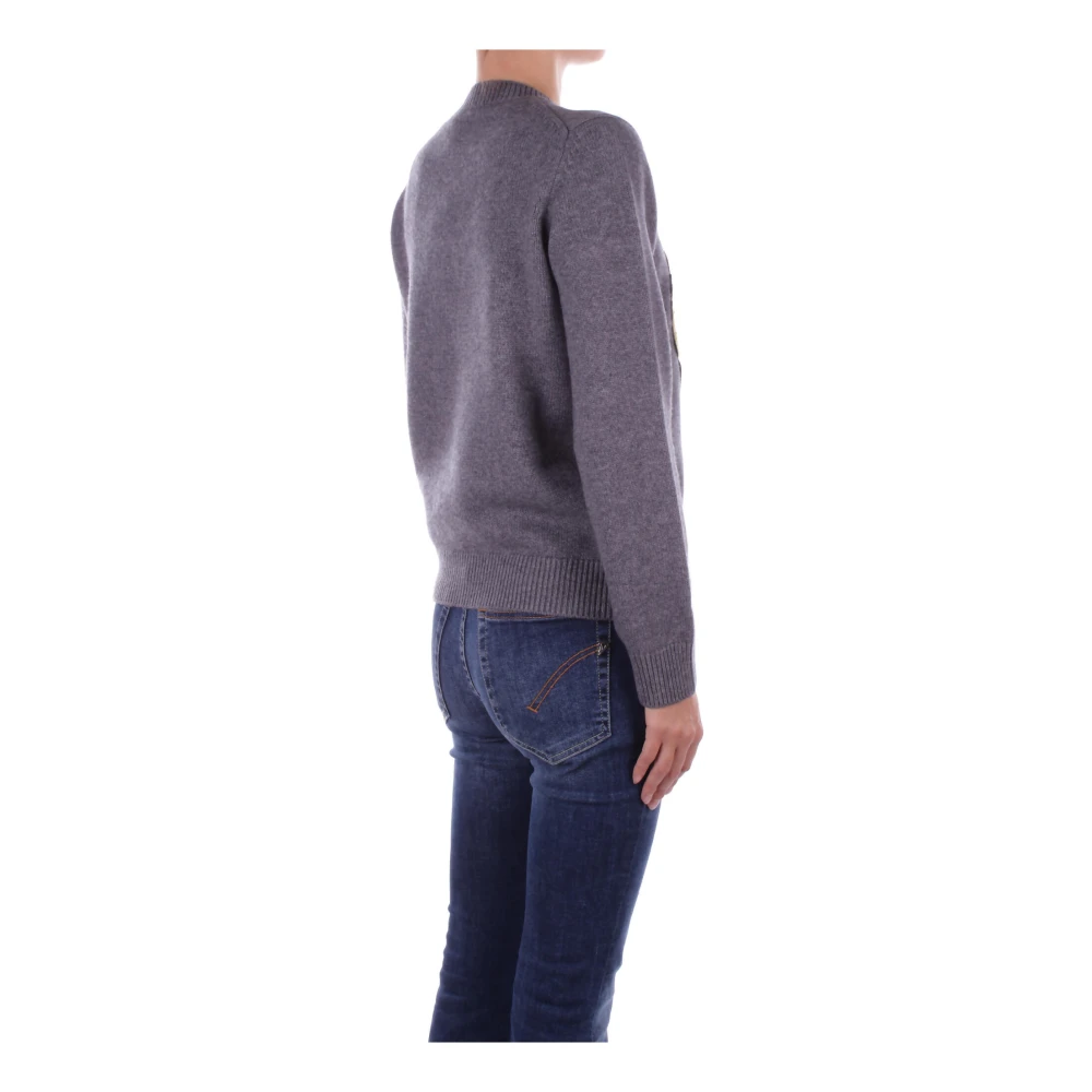 Elisabetta Franchi Grijze Sweater met Hoofdlogo Gray Dames