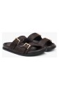 kvinnors-morkbruna-lader-slide-sandaler-med-justerbara-remmar