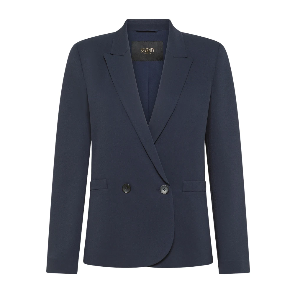 Seventy Women's Blue Stylish Cady Crêpe Viscose Jacket - Blazers - M - Jackets