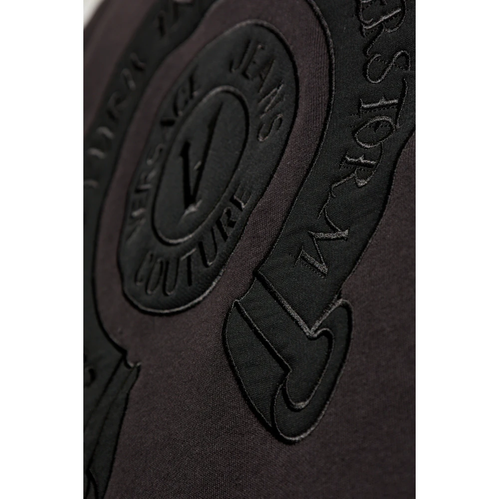 Versace Jeans Couture Sweatshirt met geborduurd logo Black Heren