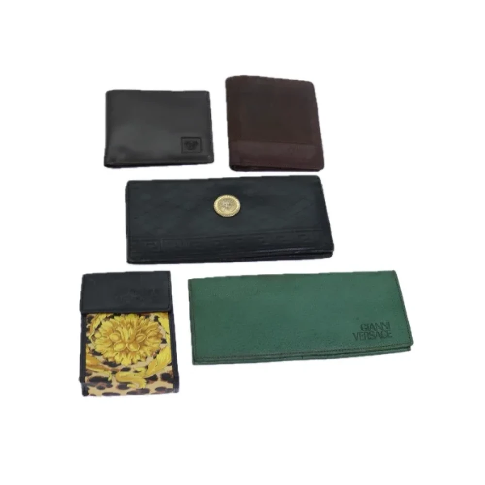 Versace Pre-owned Leather wallets Black Dames