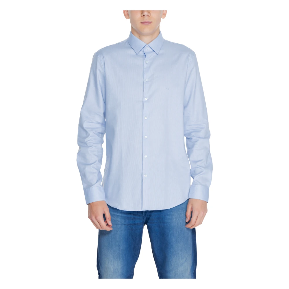 Calvin Klein Herenoverhemd Micro Structuur Collectie Blue Heren