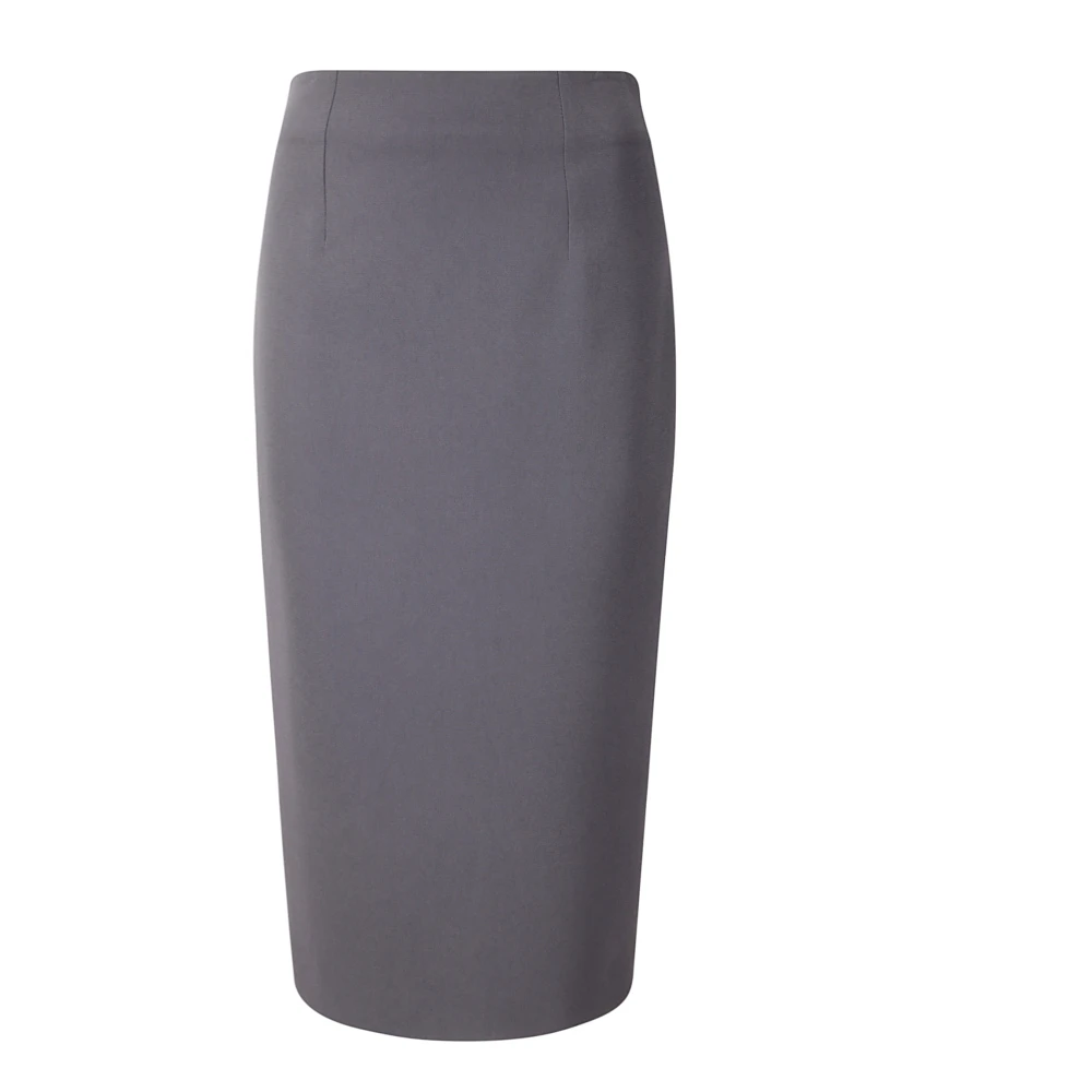 Alberto Biani Hoge Taille Midi Rok met Split Gray Dames