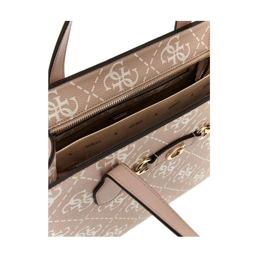 Guess Beige Schoudertas met Gouden Details Beige Dames