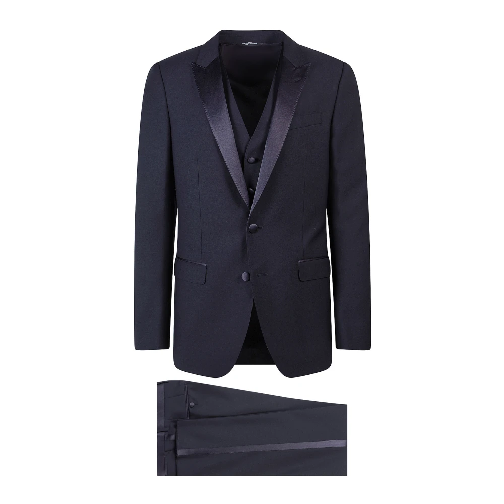 Dolce & Gabbana Luxe Single Breasted Suit Set Blue Heren