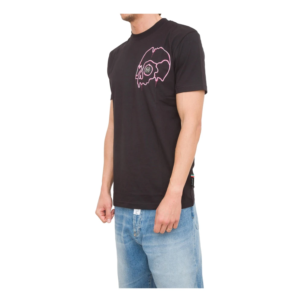 Philipp Plein Skull Dripping Round Neck T-shirt Black Heren