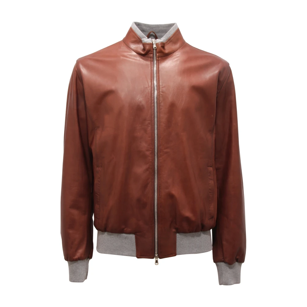 Jackets > Leather Jackets - - Barba - Modalova