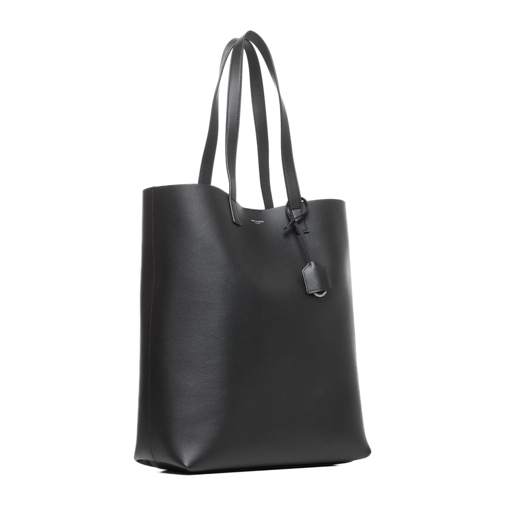 Saint Laurent Stoere Zwarte Leren Tote Tas Black Heren