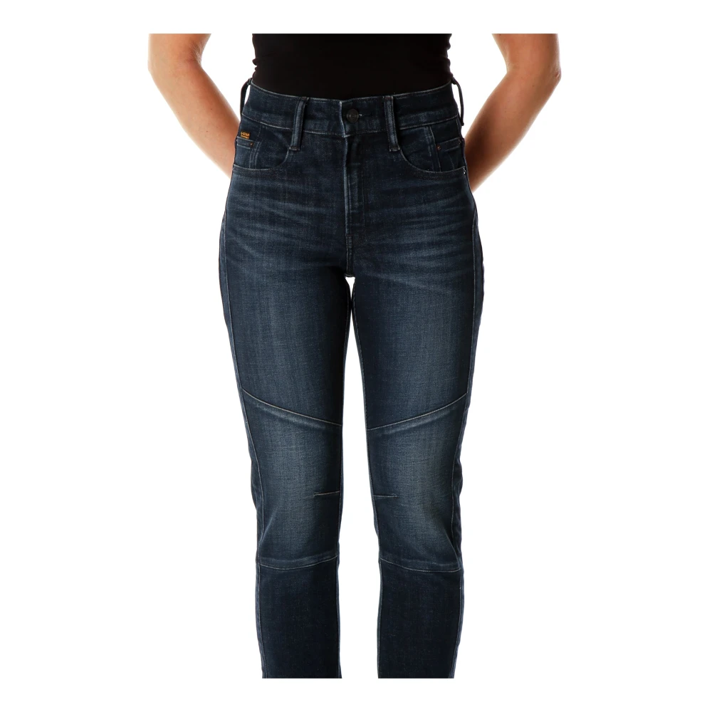 G-Star Slim Straight Biker Jeans Mid Waist Blue Dames