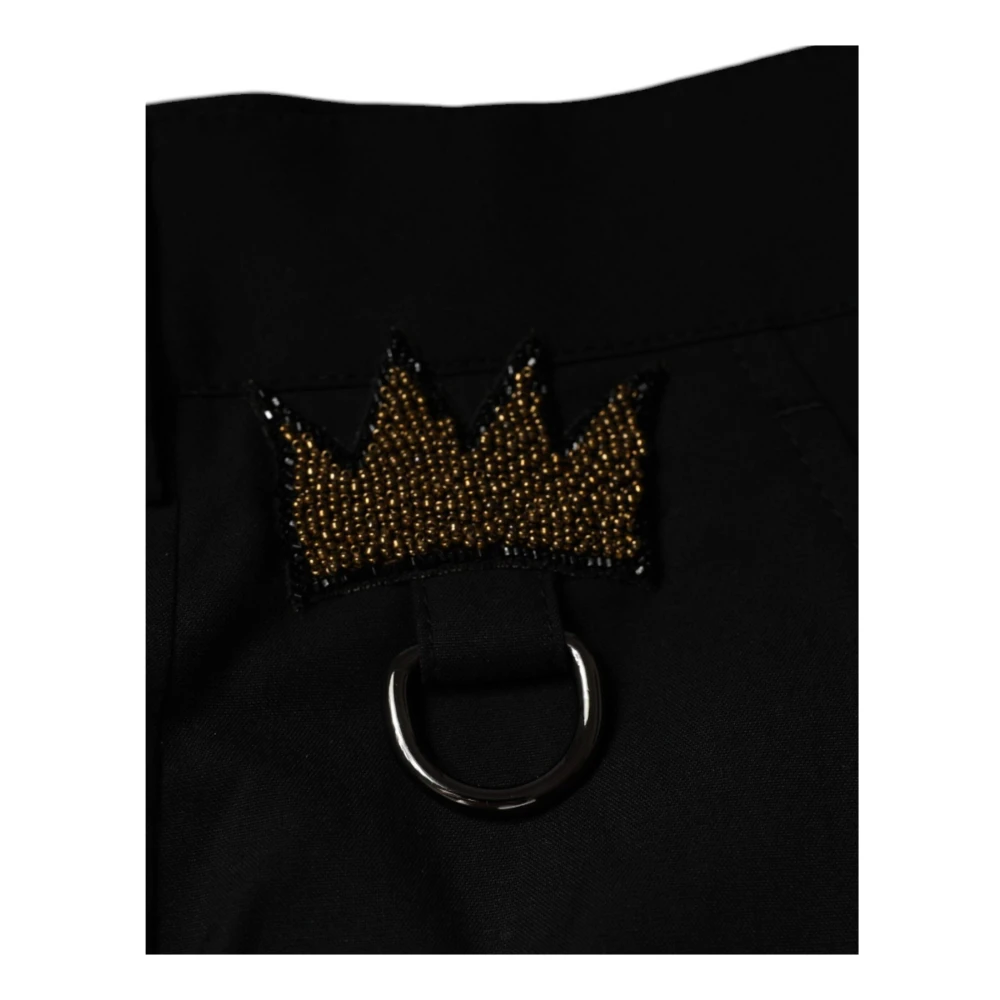 Dolce & Gabbana Zwarte pantalon met logodetails Black Heren