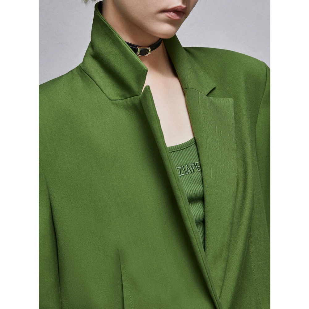PATRIZIA PEPE Groene Flanellen Blazer voor Vrouwen Green Dames