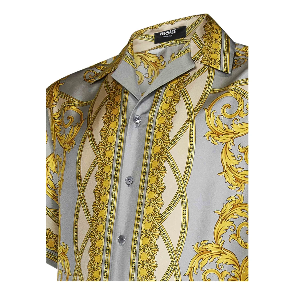 Versace La Coupe des Dieux Zijden Overhemd Multicolor Heren