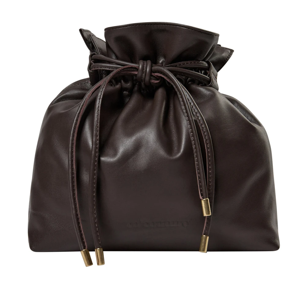 Co'Couture Mini Tie Bag in Mocca Leer Brown Dames
