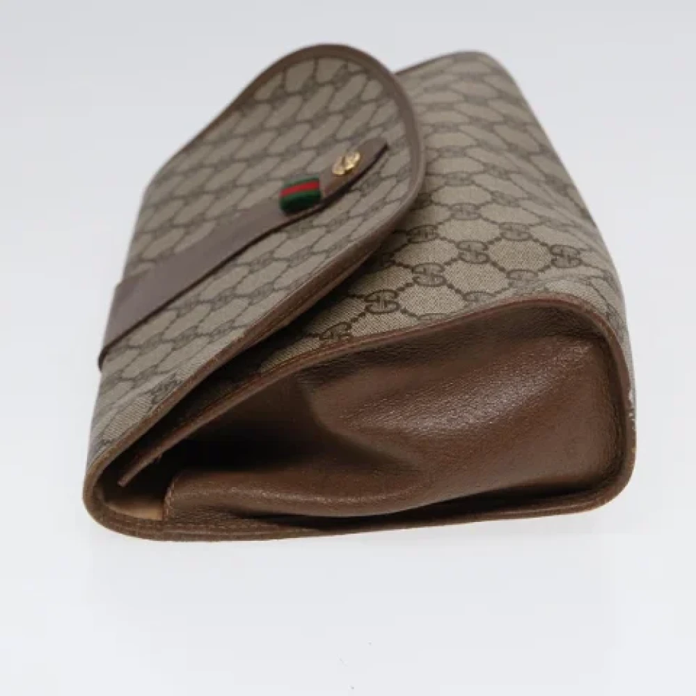 Gucci Vintage Pre-owned Leather clutches Beige Dames