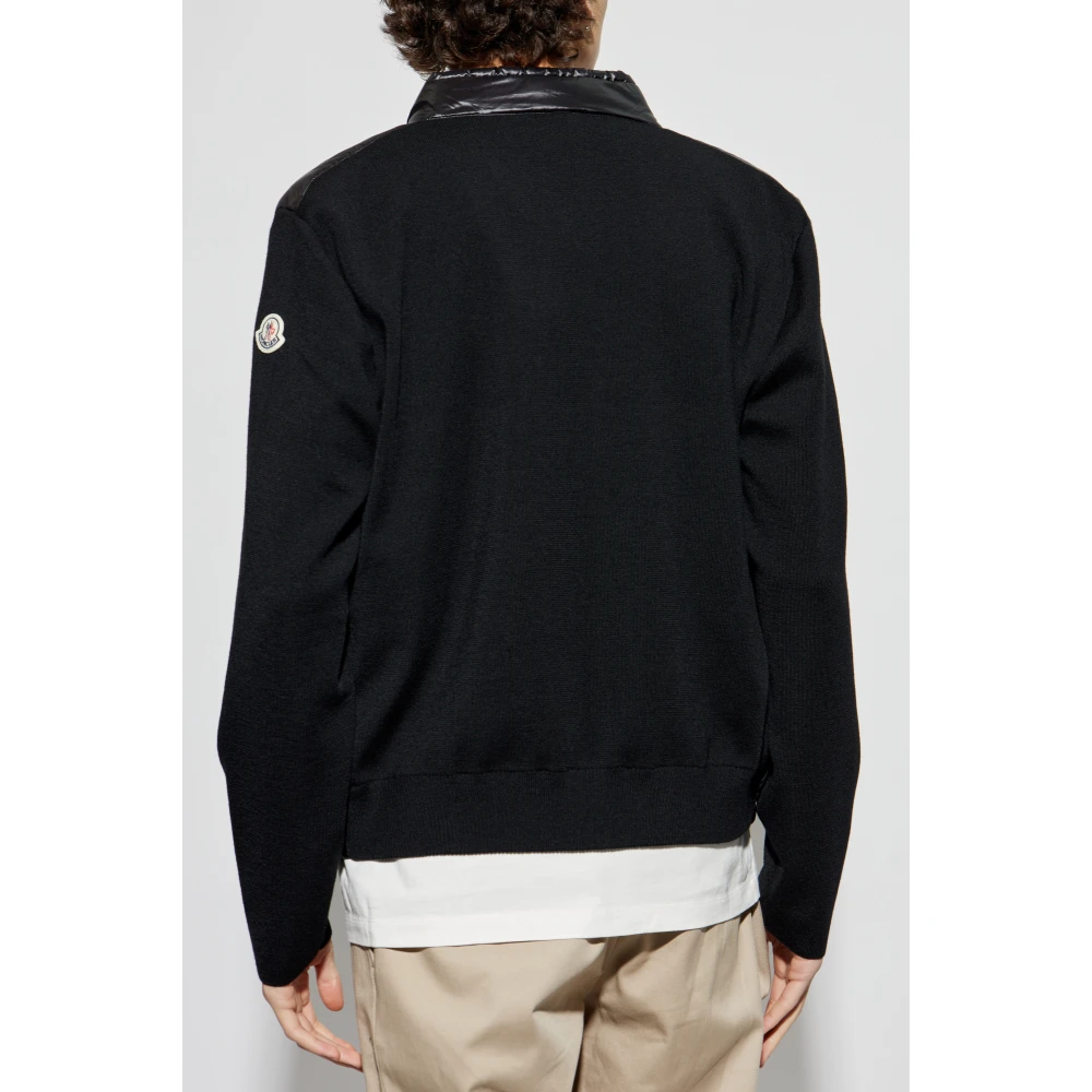 Moncler Vest met dons inzetstuk Black Heren