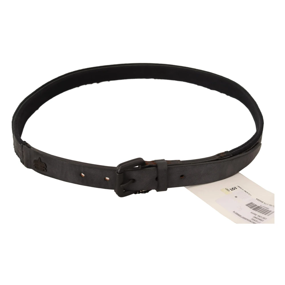 Ermanno Scervino Klassieke Zwarte Leren Riem met Gespsluiting Black Heren