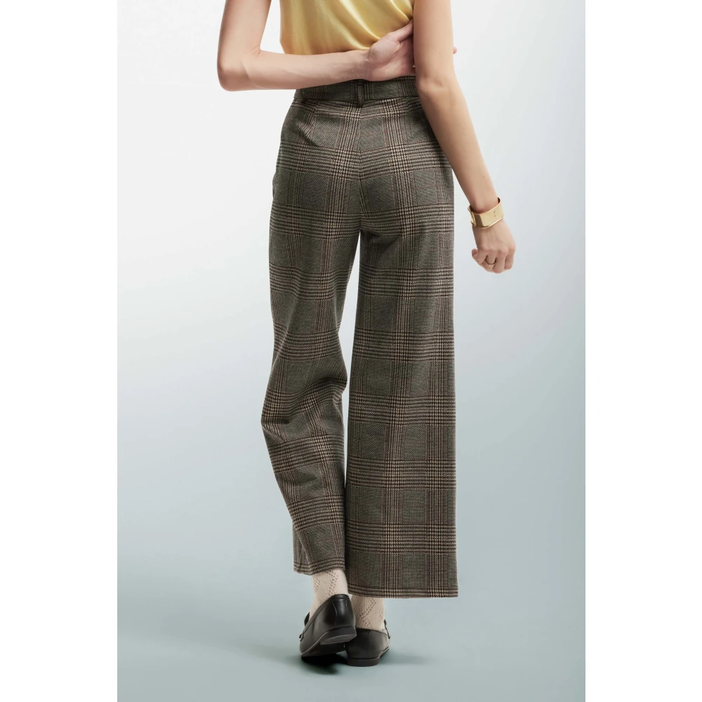 Kocca Flared Checked Trousers Gray Dames