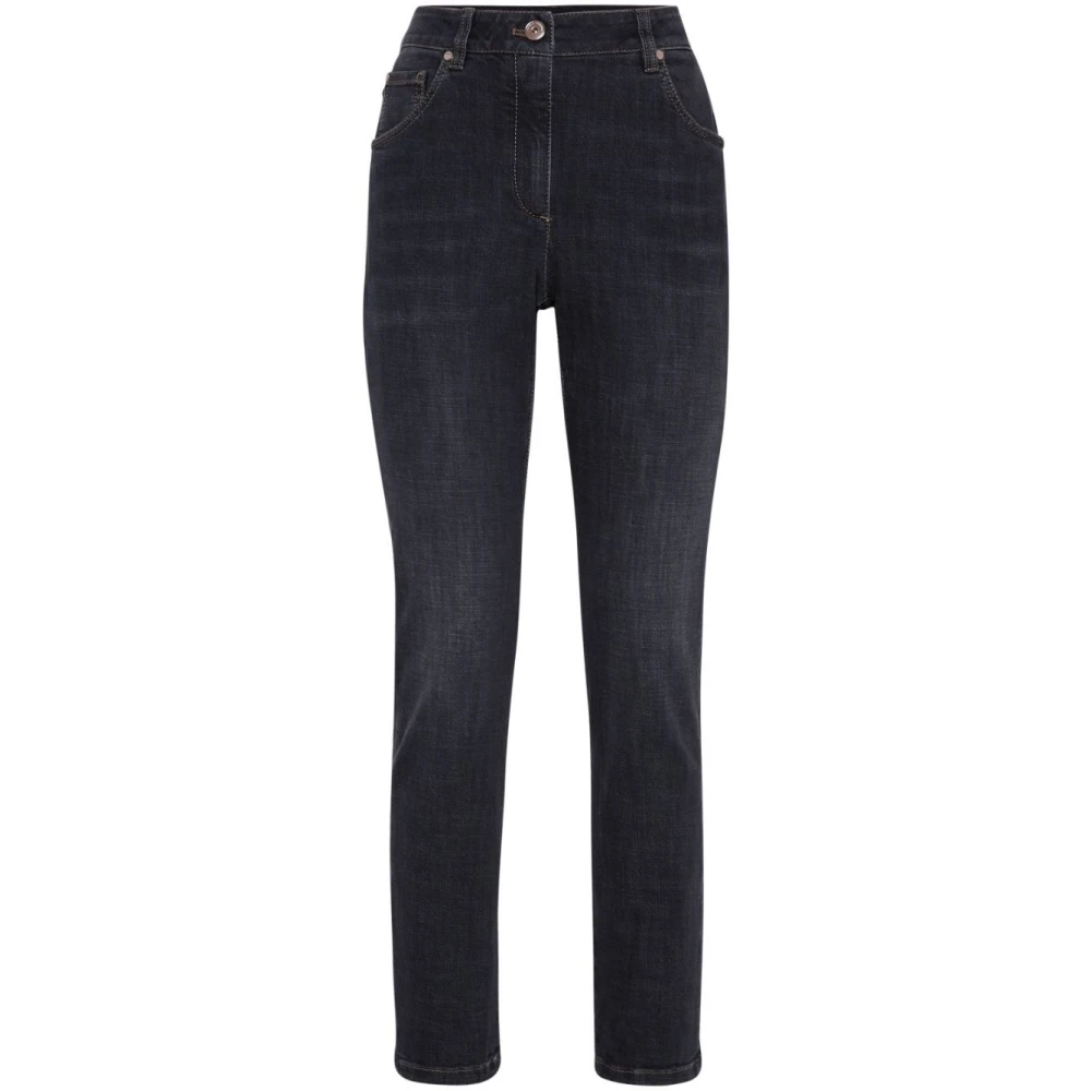 BRUNELLO CUCINELLI Zwarte Denim Jeans voor Mannen Black Dames