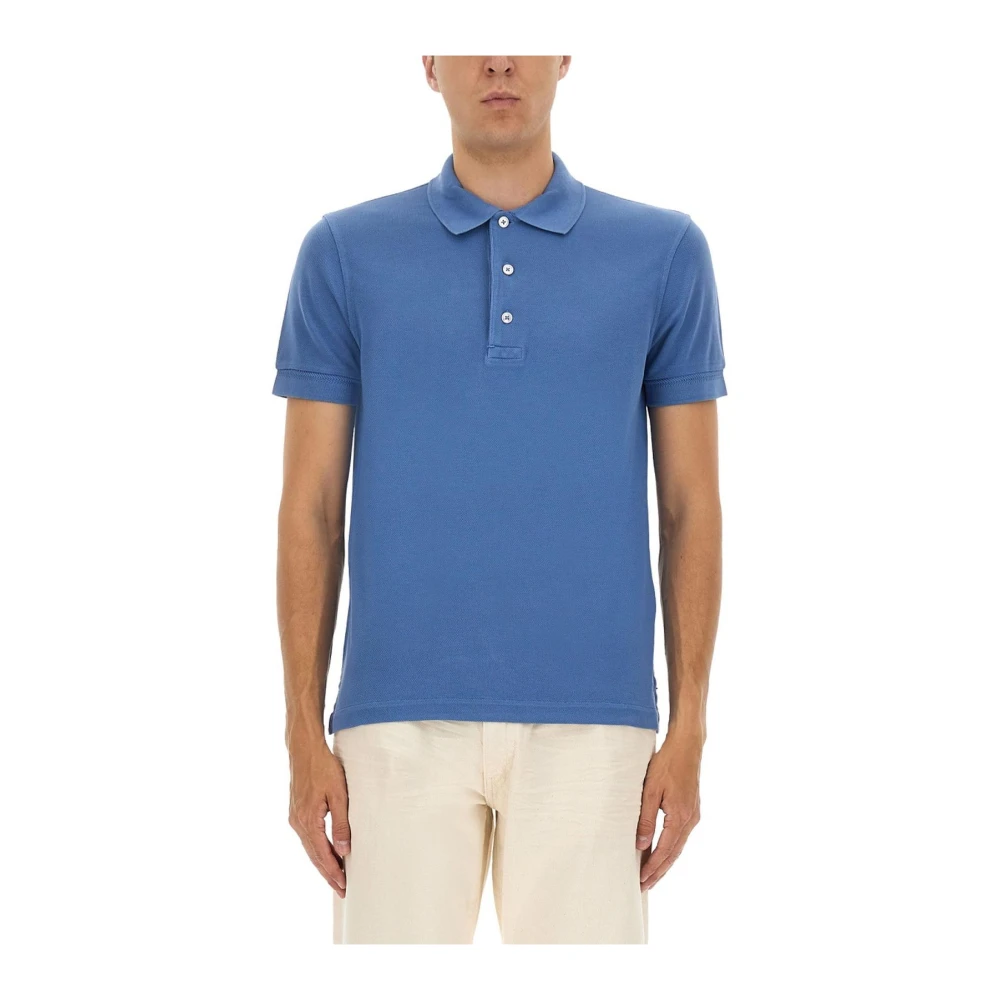 Tom Ford Homme Bleu Tops, Taille: M Polo À Manches Courtes