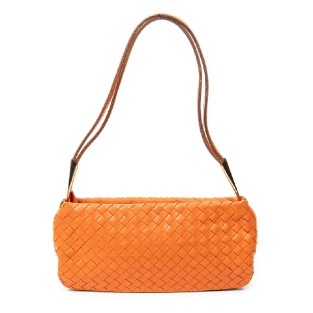 Bottega Veneta Vintage Pre-owned Leather shoulder-bags Orange Dames